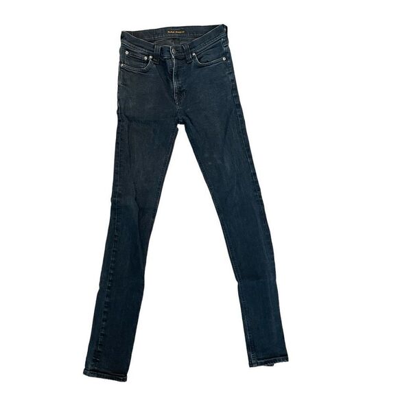 Nudie Jeans Co. Men's Skinny High Kai Org Black Denim Jeans Dark Wash 29 - Picture 5 of 11